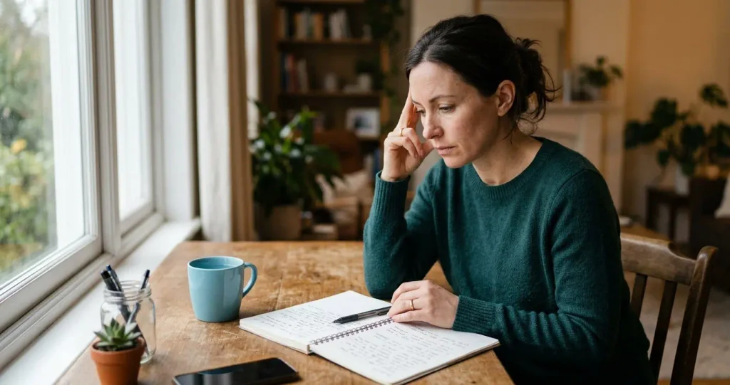 Person experiencing emotional and cognitive symptoms of depression