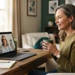 Adult having a telehealth appointment with an ADHD psychiatrist in McKinney